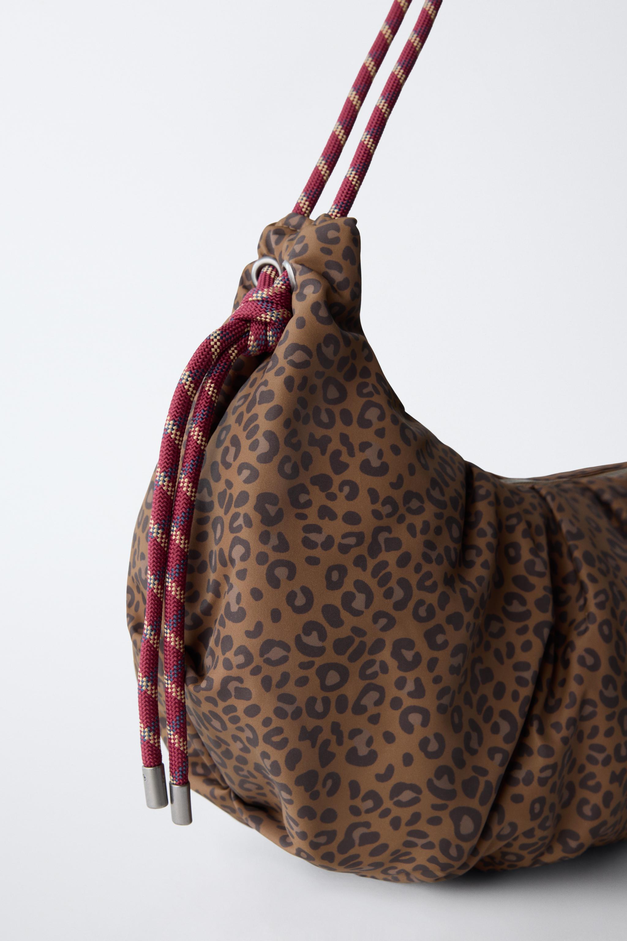 ANIMAL PRINT NYLON SHOULDER BAG